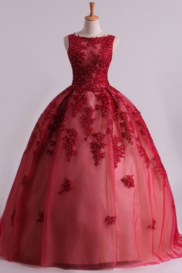 2024 Sexy Bateau A-Line Prom Gown Sweep Train With Beads And P18P4EBA