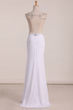 2024 Scoop Prom Dresses Beaded Bodice Sheath P7A58RAQ