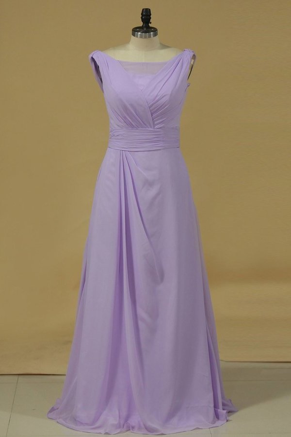 2024 Scoop Prom Dresses A Line Chiffon With PNYFL4EA