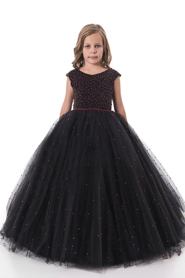 2024 Scoop Tulle With Beading Ball Gown Floor Length P77CR2TA