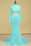 2024 Two Pieces Prom Dresses Mermaid Spandex & Tulle PRG3Y47T