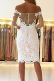 2024 Boat Neck Homecoming Dresses Lace With Applique And P7A7MBDN
