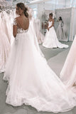Elegant Ball Gown Ivory Tulle Wedding Dresses With Appliques Wedding STIPTHY1X6A