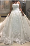 Strapless Ball Gown Ivory Glorious Wedding Dresses PBZERRCA