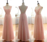 Custom Blush Pink Sexy Prom Dress Gown Backless Prom Dresses Long Bridesmaid Dresses