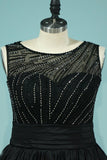 2024 Open Back Evening Dresses A Line Scoop Beaded P352NYD1