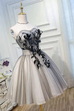 Elegant A Line Strapless Tulle Homecoming Dresses with Lace up Black Short Prom Dresses STI14974