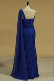 2024 Lace Sheath One Shoulder Prom Dresses With PMFNBE7P