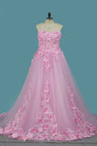 2024 Sweetheart A Line Tulle Wedding Dresses With P963YTGR