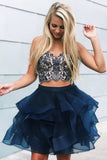 Two Piece Beading Homecoming Dress Lace Up Back P6QHL7BT
