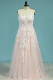 2024 Tulle Prom Dresses Sweetheart With Applique And P21G14LC