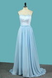 2024 Lace & Chiffon Prom Dresses Sweep Scoop PMKRXRQ6