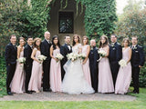 Simple Pink Mismatched A-Line Bridesmaid Dresses, Elegant Chiffon Bridesmaid Dress STI15397