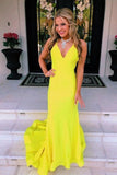 Mermaid Pleated Prom Dress With Open Back PLKEFRD4