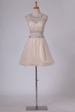 2024 Scoop Homecoming Dresses A-Line Beaded Bodice PHRPMMFD