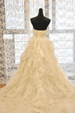 2024 Sweetheart Wedding Dress A Line Organza With Beads And PAFSSYXB