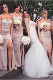 Mermaid Sweetheart Blush Bridesmaid Dresses with Lace, Wedding Party STI20465
