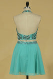 2024 Two-Piece Halter Beaded Bodice Homecoming Dresses A P2RFQBZT