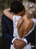 Charming Mermaid Lace Ivory Cap Sleeves Wedding Dresses, Bridal Dresses STI15569