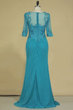 2024 Scoop With Applique & Beads Mother Of The Bride Dresses Chiffon P7S8EHCZ