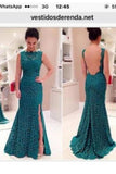 2024 Scoop Lace Mermaid Evening Dresses With PK4E59C6