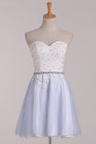 Homecoming Dresses Sweetheart Tulle With Applique A Line