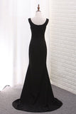 2024 New Arrival Square Neck Evening Dresses Satin Mermaid P7XY37BR