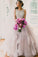 A line Scoop Neckline Organza Long Custom Affordable Open Back Wedding Dresses