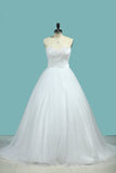 2024 Wedding Dress A Line Sweetheart Tulle With Beads PKJHRR7M