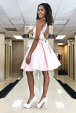 Two Piece Lace Top Satin Skirt Homecoming Dress PJLXCGF9