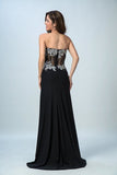 2024 Black Prom Dresses Mermaid/Trumpet Black Sweetheart Chiffon With PAKTNH77