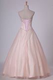 2024 A Line Prom Dresses Sweetheart Tulle With Beading Lace P46N3XKZ
