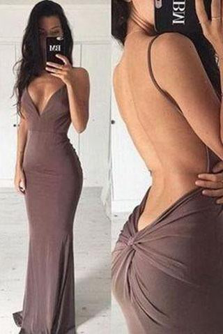 Sexy mermaid backless long cheap simple off shoulder v-neck popular on sale summer dress