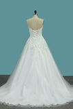 2024 Sweetheart Wedding Dresses A Line Tulle With PCBMXDE7