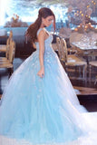 2024 Scoop Prom Dresses Mermaid Tulle With Applique P5LC4R25