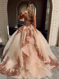 Rosewood Sequins Ball Gown Sweetheart Strapless Quinceanera Dresses with STI20433