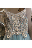 A-Line Spagahetti Straps Sweetheart Beades Long Prom Dresses Evening STIPQTT3PE6