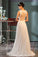Sheer Back A-Line V-Neck Floor-Length Chiffon Appliques Sleeveless Wedding Dress