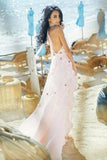 Halter Backless Chiffon Beach Wedding Dresses With Appliques STIPR1EZ5X1