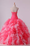 2024 Bicolor Ball Gown Quinceanera Dresses Sweetheart Pleated Bodice With Beads And P98QBEDD