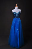 Cheap Prom Dresses Blue A Line Sweetheart Floor Length PFAQ5R6A