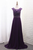 2024 A Line Scoop Chiffon Mother Of The Bride Dresses With Beads Bodice PA6ZBCXS