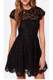 Black Lace Homecoming Dress Sweet 16 Dress Cute Backless Party Dresses for Teens