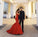 Red Chic Strapless Sleeveless Sweetheart Mermaid Satin Full-length Prom Dresses