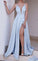 Charming Prom Dress A-Line Prom Dress Satin Prom Dress V-Neck Prom Dress