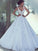 Ball Gown Scoop Sleeveless Sweep/Brush Train Lace Satin Wedding Dresses TPP0006316