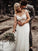 A-Line/Princess Tulle Applique Scoop Sweep/Brush Train Sleeveless Wedding Dresses TPP0006720