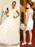 Ball Gown Scoop Lace Sleeveless Floor-Length Wedding Dresses TPP0006409