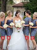 Sheath/Column Sleeveless Lace Short/Mini Bridesmaid Dresses TPP0005640