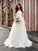 A-Line/Princess Applique Off-the-Shoulder Sleeveless Tulle Court Train Wedding Dresses TPP0005991